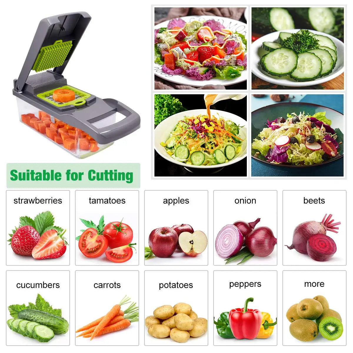 Mandoline Multifonction | Coupe Légumes & Fruits