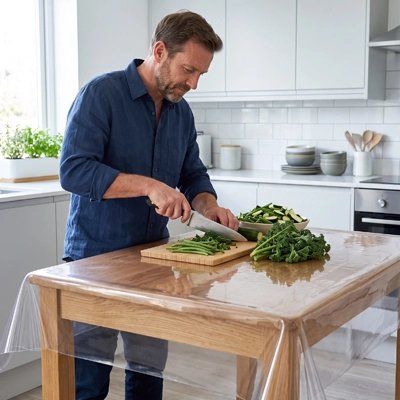 transparent tablecloth