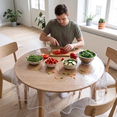 transparent tablecloth