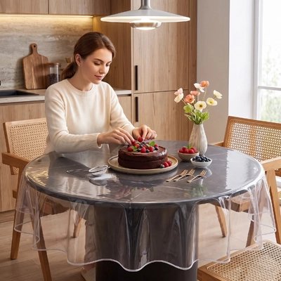 transparent tablecloth