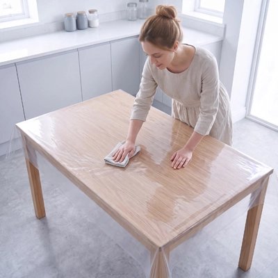 transparent tablecloth