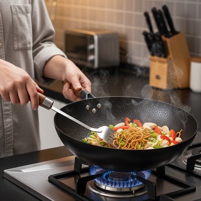 Wok en fonte 