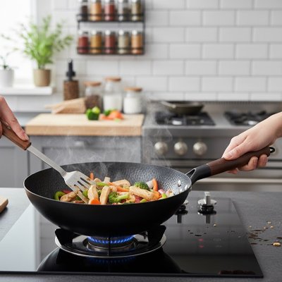 Wok en fonte 